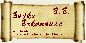 Bojko Brkanović vizit kartica
